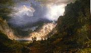 Albert Bierstadt A Storm in the Rocky Mountains oil painting on canvas